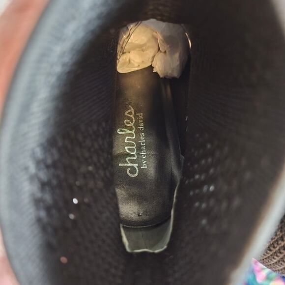 Charles by Charles David Venus Knit Black Pointed Stiletto Sock Bootie Size 7 - Picture 8 of 9